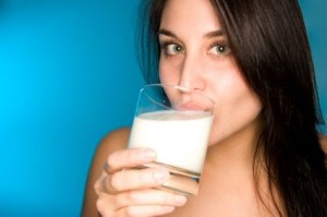 Girl drinking milk