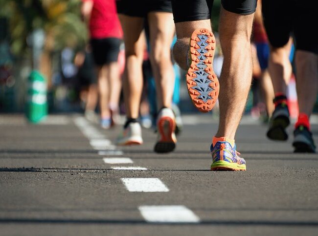 People running in a marathon