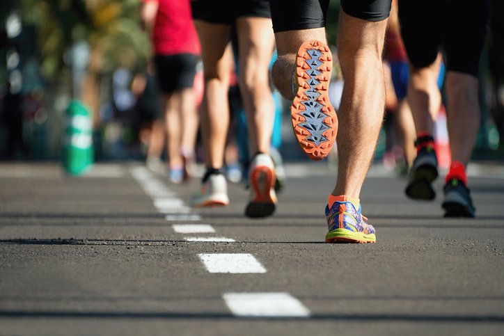 People running in a marathon