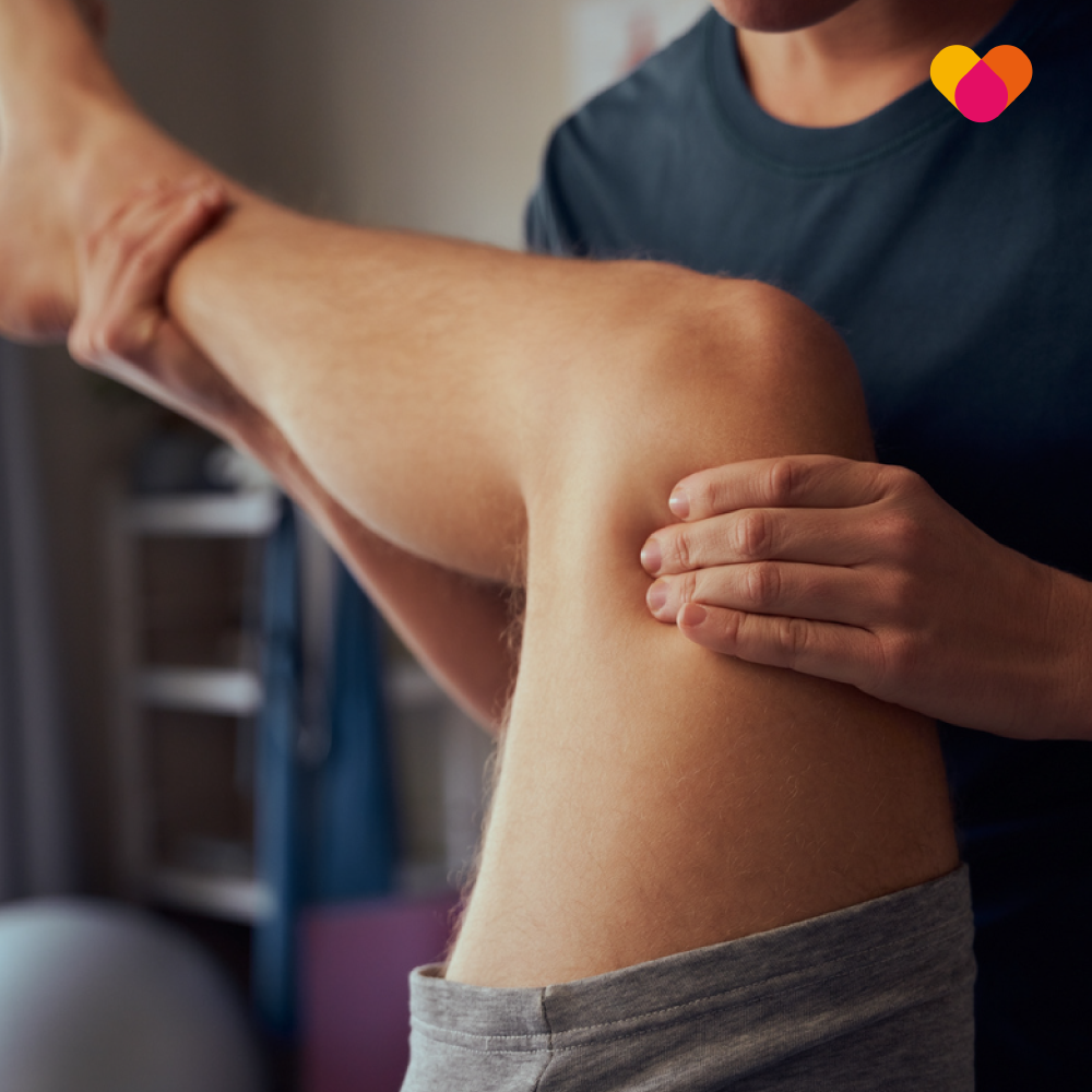 Man receiving trigger point therapy from a Physiotherapist